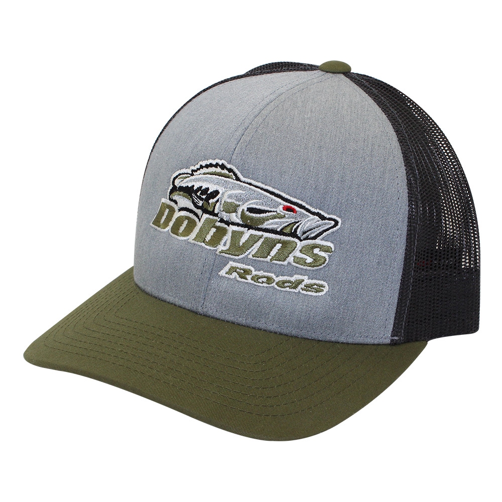 Dobyns Rods | Gray with Gray Mesh Olive Green Logo