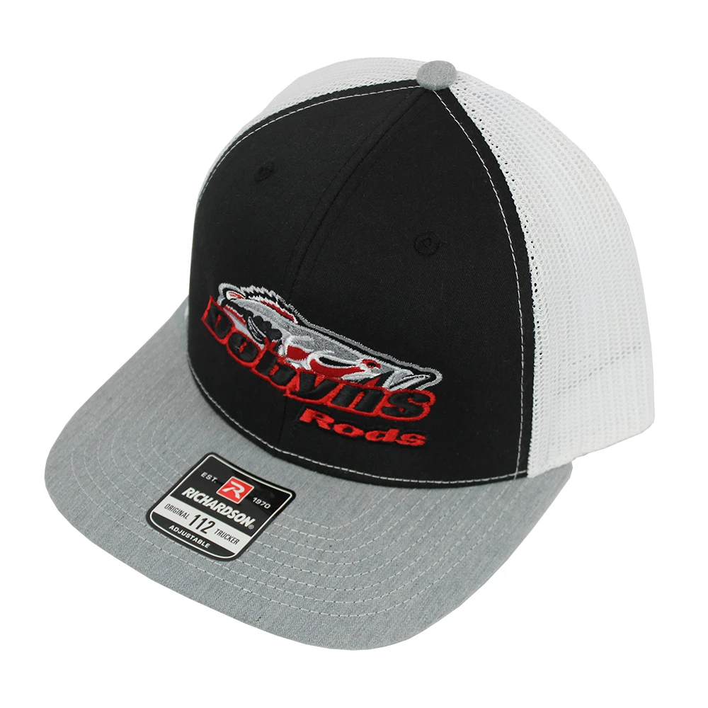 Dobyns Rods | Gray Bill, Black Front, White Mesh with Red Logo
