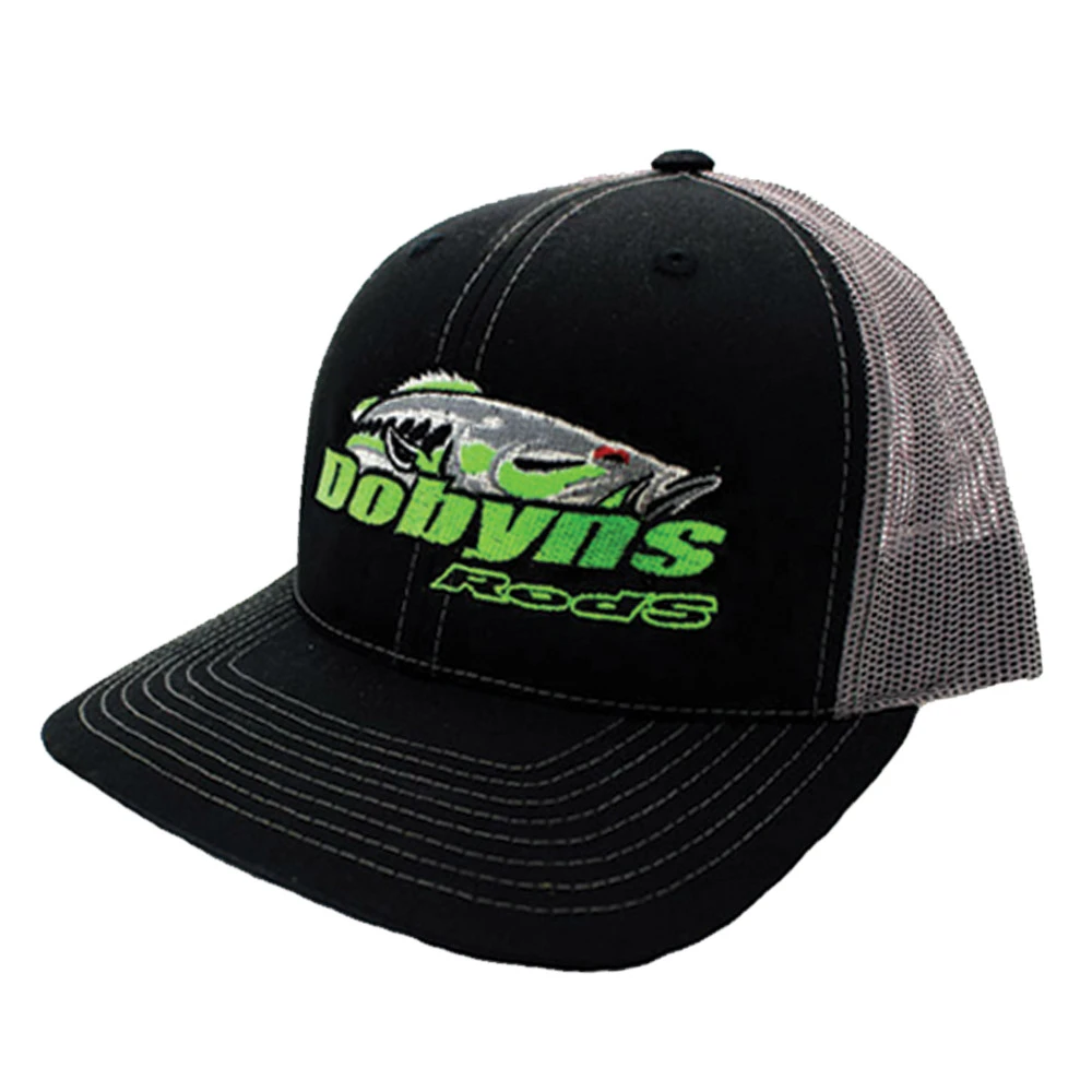 Dobyns Rods | Black with Gray Mesh Green Logo