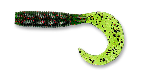 Yamamoto Single Tail Grub | 208 - Watermelon with Large Black and Small Red