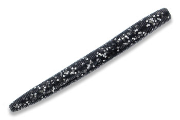 4" Senko | 214 - Smoke with Large Black, Blue and Small Chartreuse