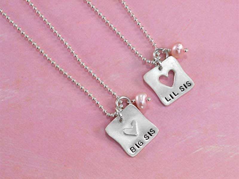 New Hand Stamped Sister Necklaces