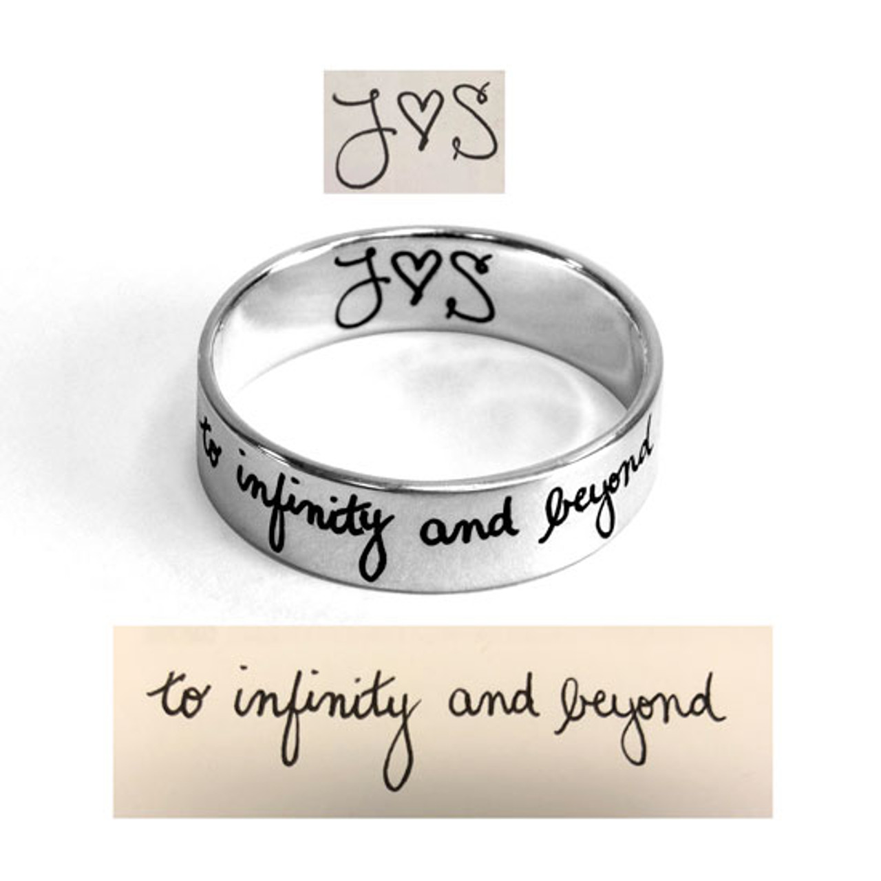 Handwriting Ring-Sterling Silver Rings with Actual Handwriting
