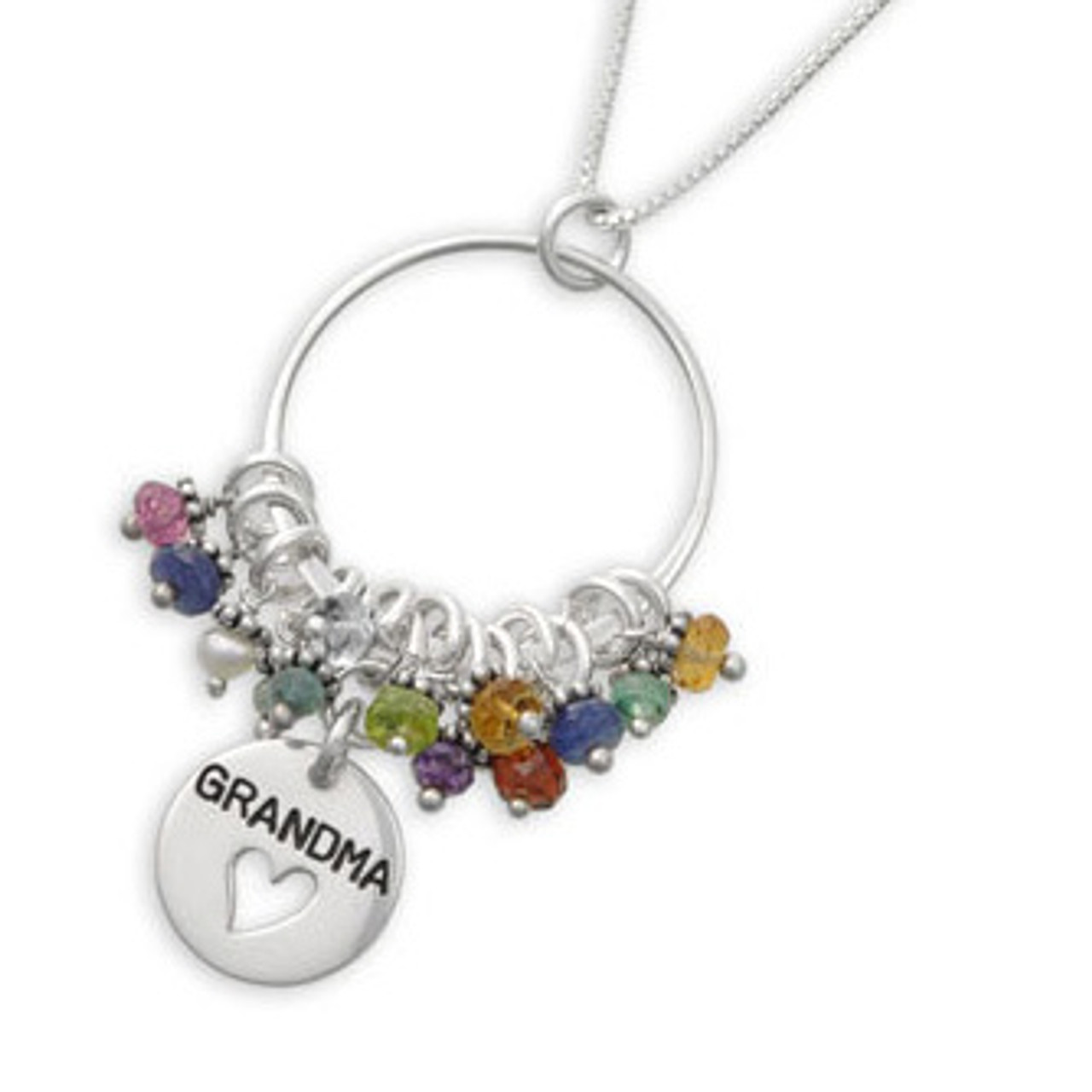 Grandma Birthstone Necklace, Sterling Silver Gigi Necklace, Mimi Neckl –  Uniquely Imprint