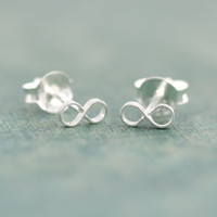 Tiny Silver Infinity Earrings