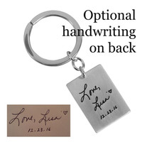 Silhouette on a silver Key Ring, with optional handwritten message on the back