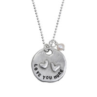 Hand stamped love you more necklace