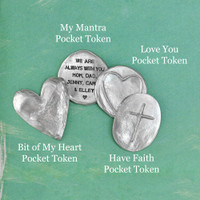 hand stamped fine pewter pocket token collection