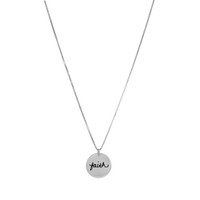 sterling silver Cure for PANDAS necklace, with the message "Faith", on a silver chain 