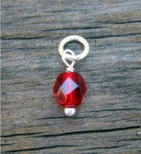 Faceted Ruby Bead (July)