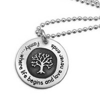 Family Tree Necklace with Quote