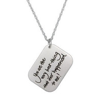 Love Letter Handwriting Silver Necklace on Dainty Cable Chain