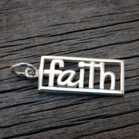 Rectangle Faith with Amethyst & Cross Necklace