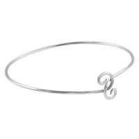 Sterling silver Swirly Bangle, shown on white