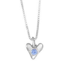 Sculpted Hearts Birthstone Necklace