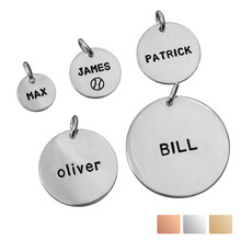 Hand stamped sterling silver charms in 3/8", 1/2", 5/8", 3/4", 7/8"