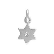 Star of David charm with 1 point diamond