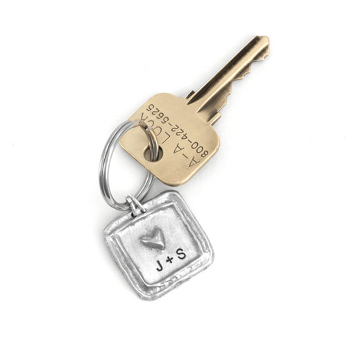 Heart Shaped Nickel Key Ring
