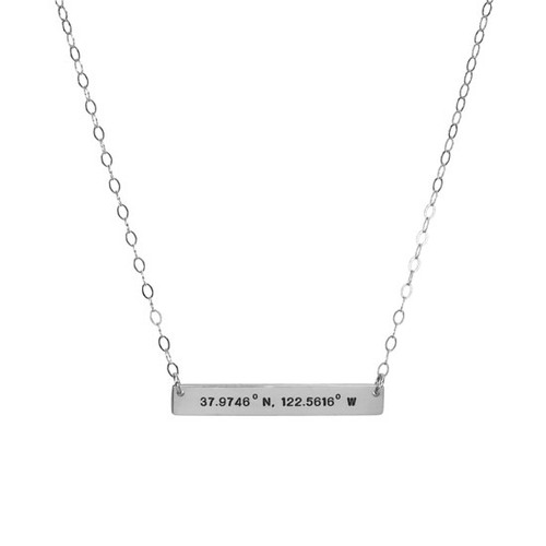 Dog Tag Necklace with Coordinates