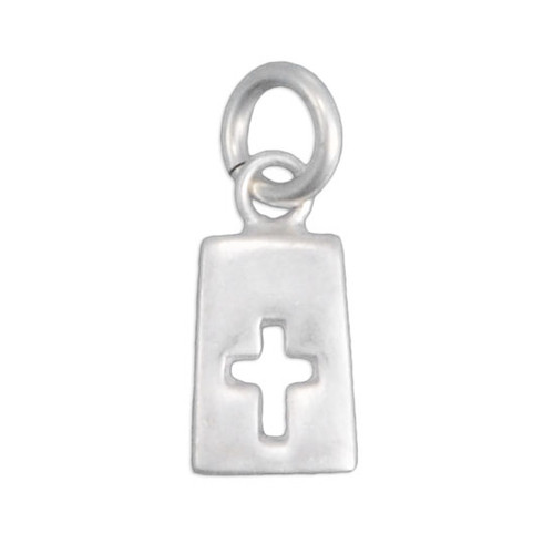 Sterling silver rectangle cross charm