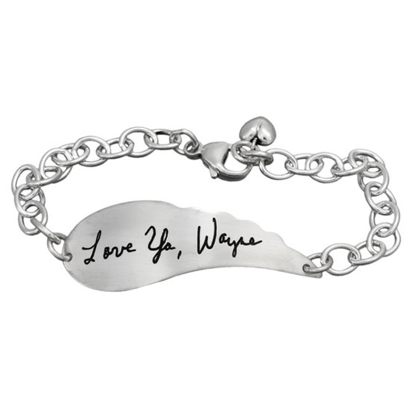 Memorial Jewelry - Personalized Silver Bracelet Made with Handwriting From a Loved One