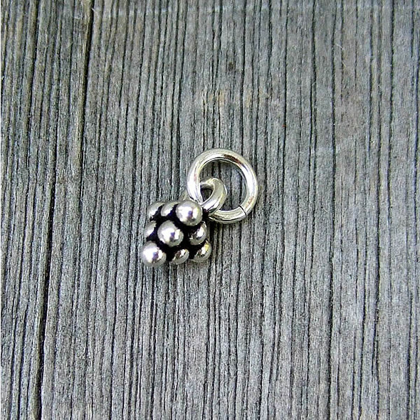 Silver Bali Bead Triangle Dots charm