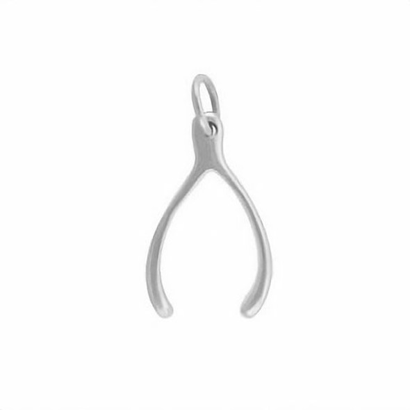 Large sterling silver wishbone charm that can be worn on a chain on its own or added to any necklace or bracelet.