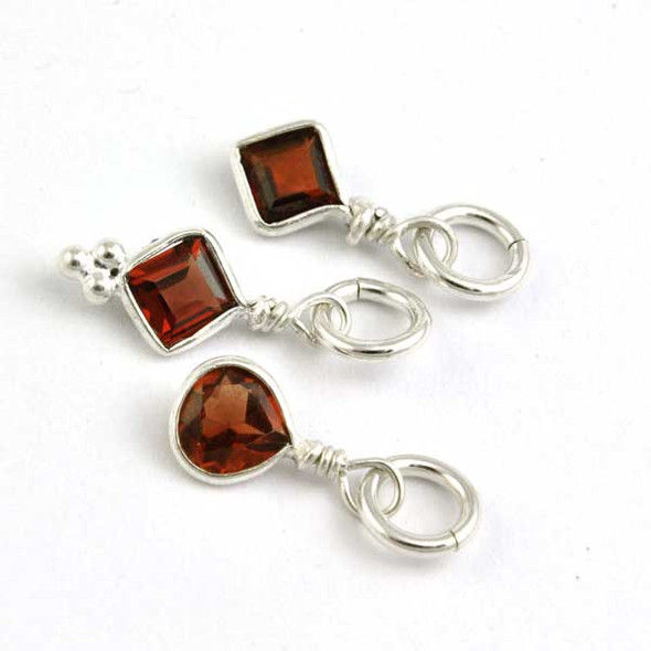 Sterling Wrapped Stone - Red Crystal (Jan)