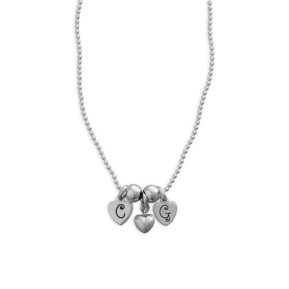 Tiny Heart Letters Necklace