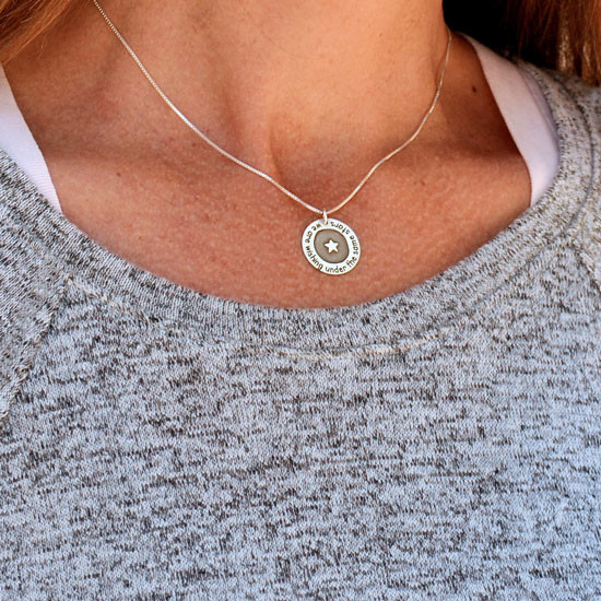 Etched stars necklace