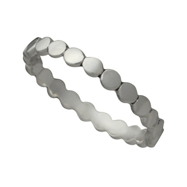 Polka dots sterling silver stacking ring