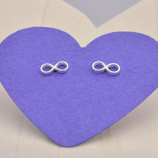 Tiny Silver Infinity Earrings