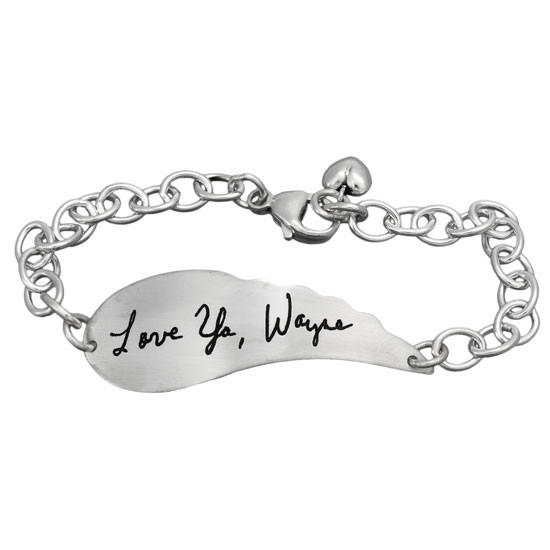 Memorial Jewelry - Personalized Silver Bracelet Made with Handwriting From a Loved One