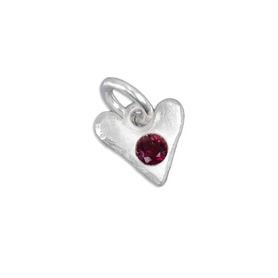 Sculpted Hearts Birthstone Charms (ALL MONTHS)