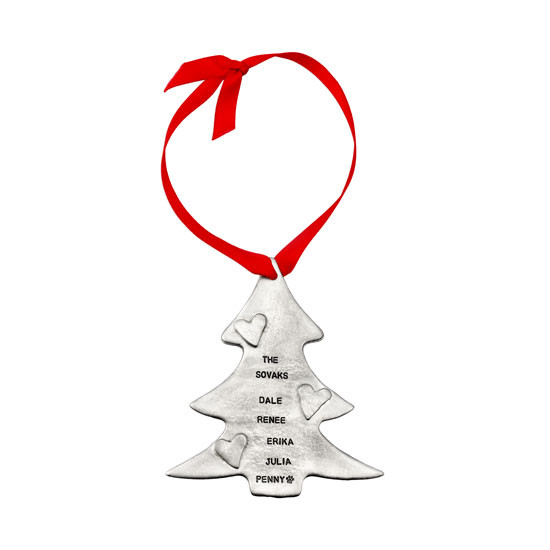 Hand stamped tree ornament