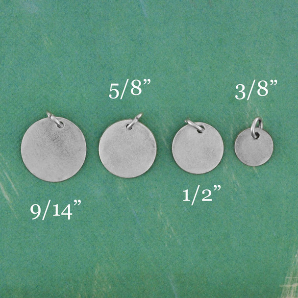 Four sizes of Thai hand stamped fine silver name charms