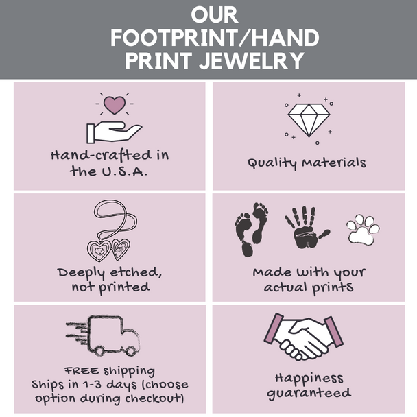 Footprind and Handprint jewelry information