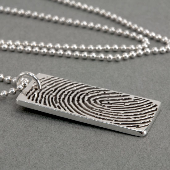 Sterling silver fingerprint necklace