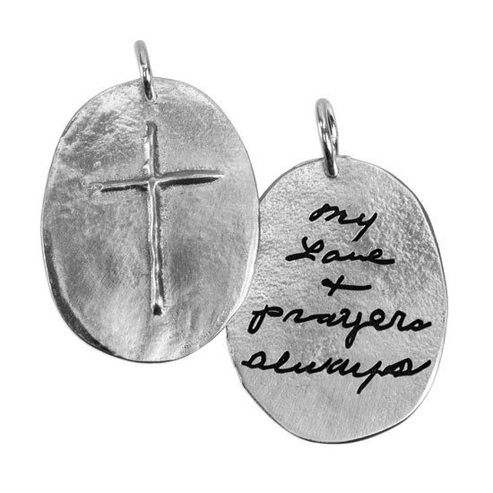 Actual handwriting note on bouquet