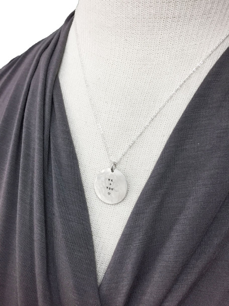 Engagement silver necklace personalized with your names, date and tiny heart