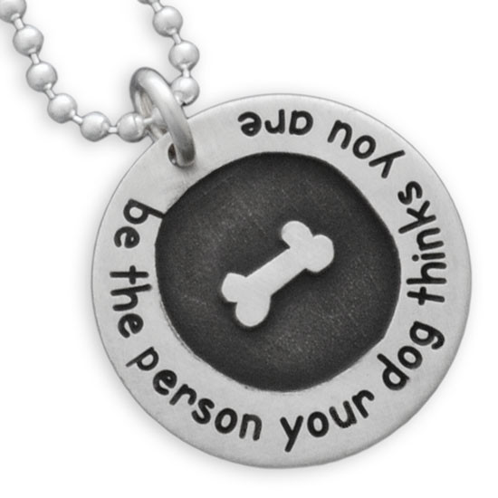 Etched Bone Circle of Love Necklace