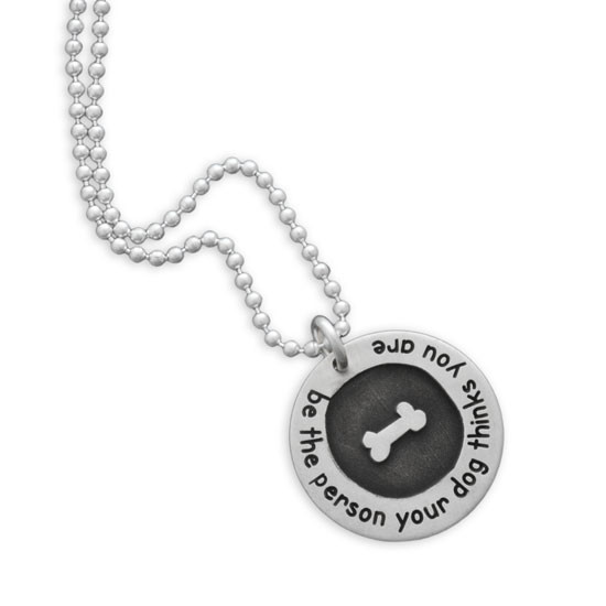 Etched Bone Circle of Love Necklace