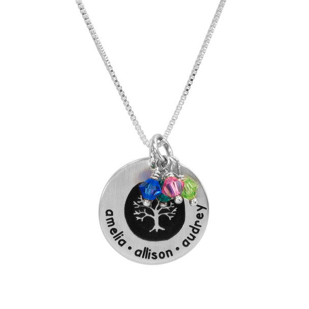 Etched Family Tree Necklace