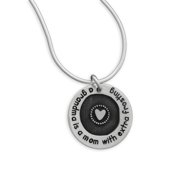 Etched Grandma Circle of Love Necklace