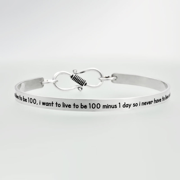 Hand-Stamped Inspiration Bracelet in Sterling Silver with message from spouse