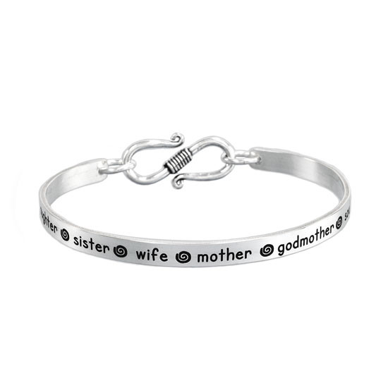 Hand-Stamped Inspiration Bracelet for mom in Sterling Silver