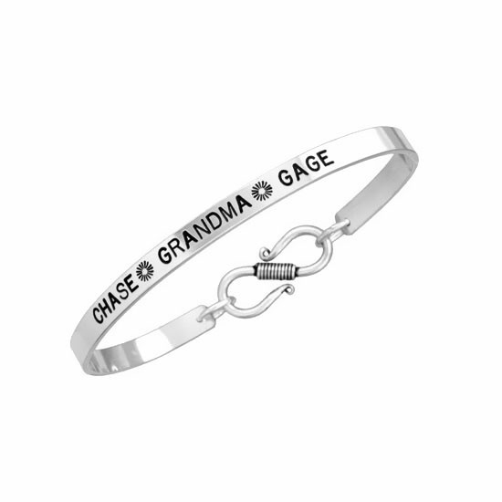 Hand-Stamped Inspiration Bracelet in Sterling Silver for Grandma
