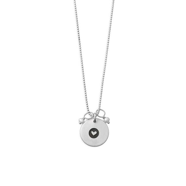 Matte Symbol Disc Necklace with Stones