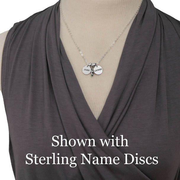 Silver Peas In A Pod Charm, shown on a model