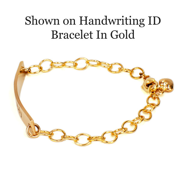 Puffed Heart shown on Handwriting ID Bracelet